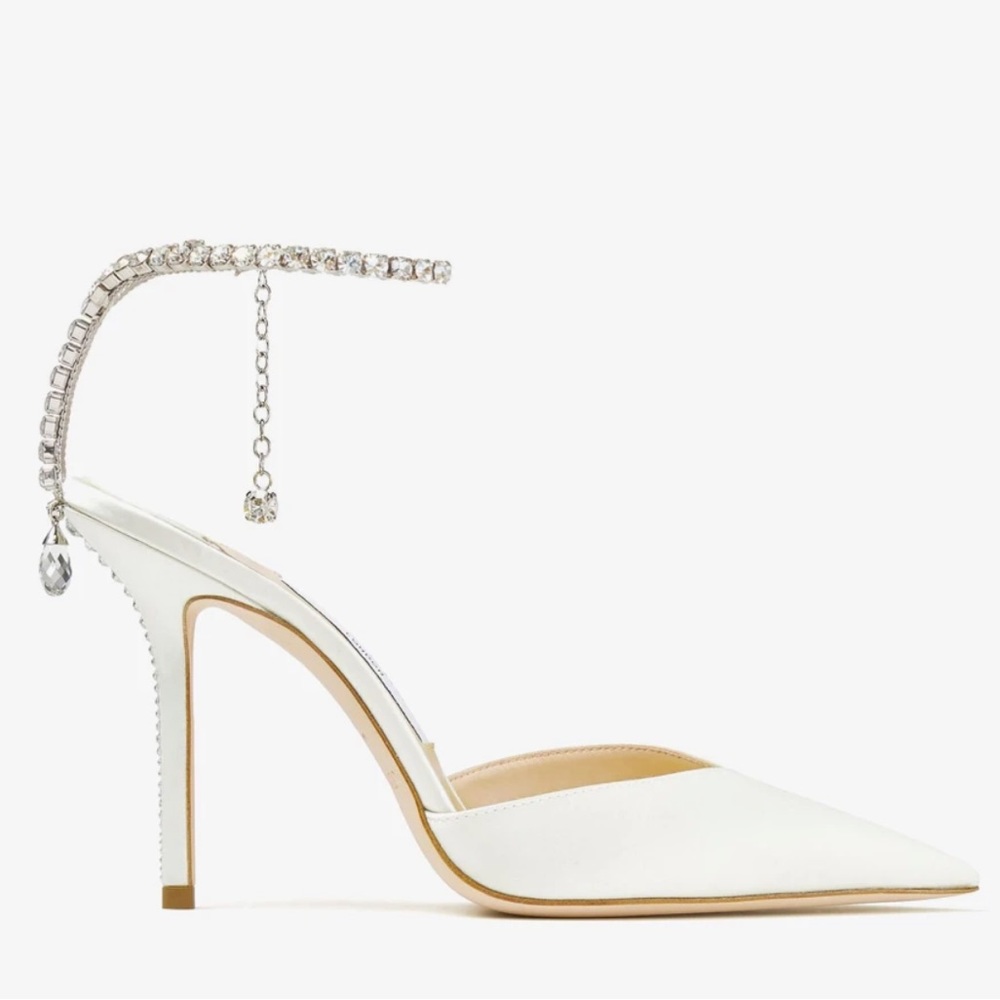 Jimmy Choo White Saeda Heels Size 39
